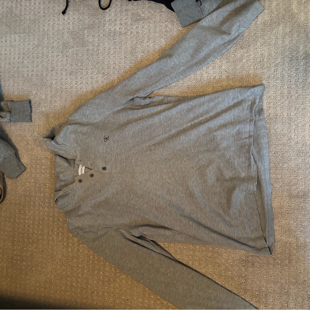 Calvin Klein Jeans Light Gray Henley Top